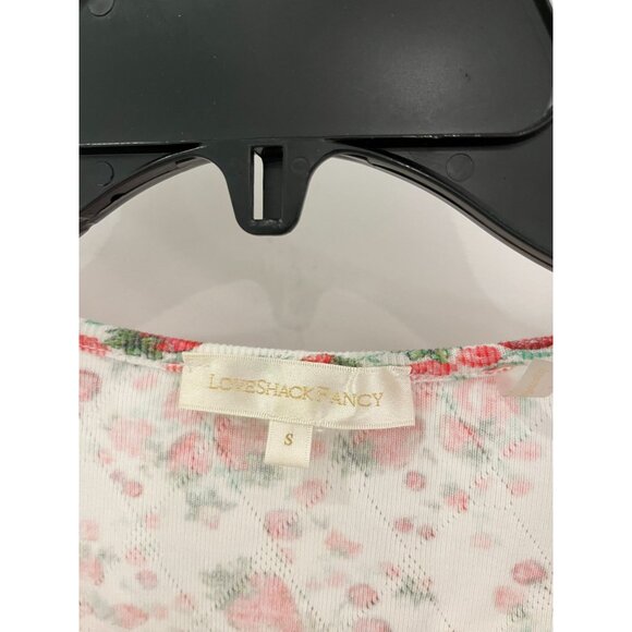 Love Shack Fancy Anaya Cloudy Pop Rocks Strawberry Henley Thermal Top SMALL - Picture 7 of 11